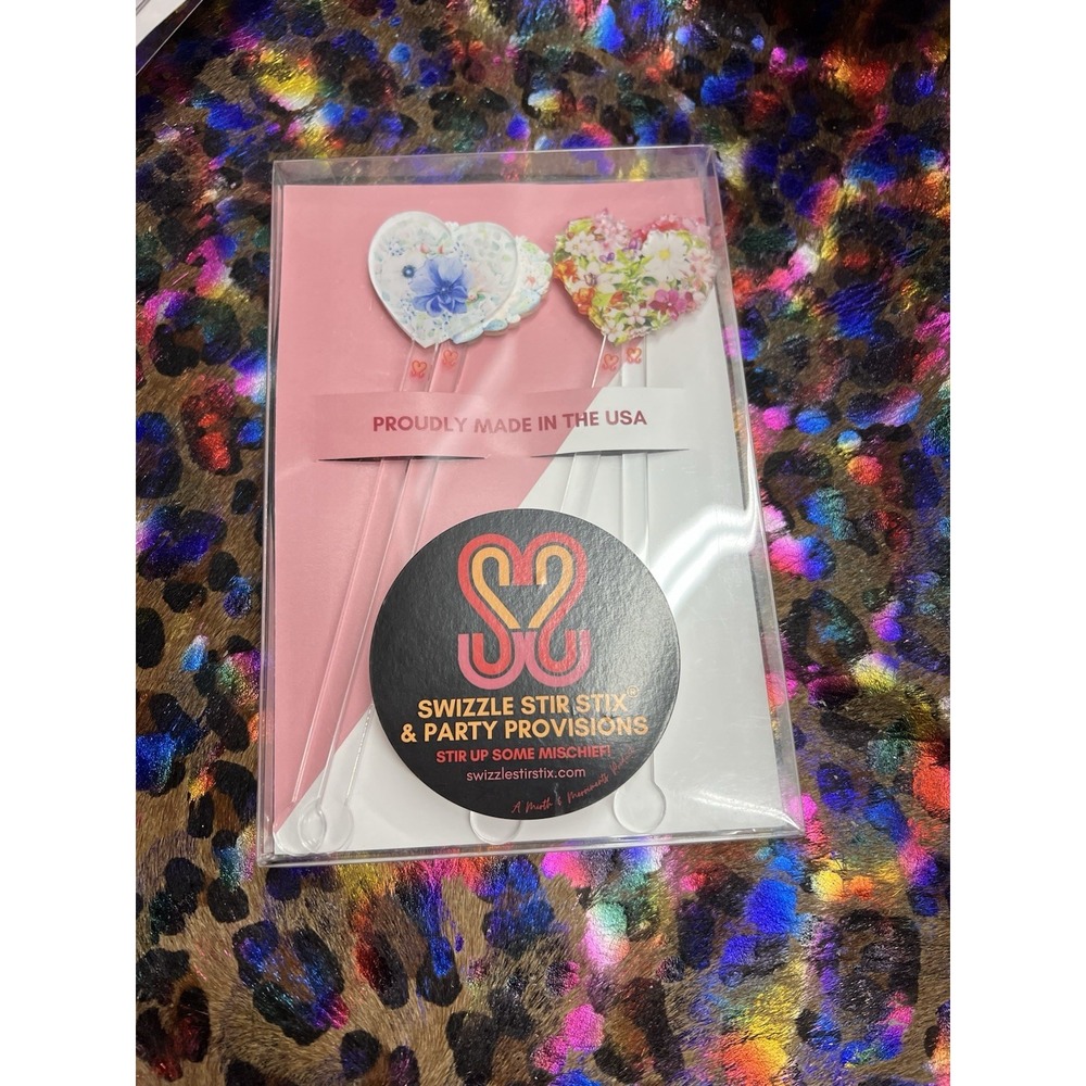 Swizzle Stir Stix And Party Provisions NEW Heart Set Of 4